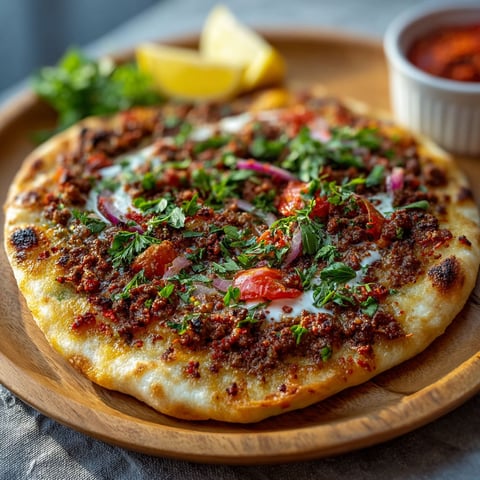 A pizza with tomatoes and onions on top.