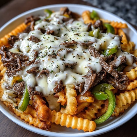A plate of Philly Steak Cheese Fries.