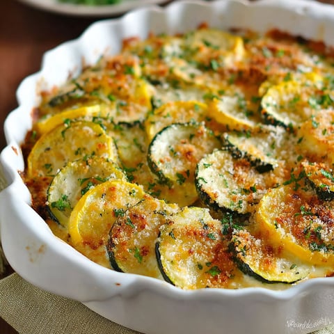 A dish of squash au gratin.