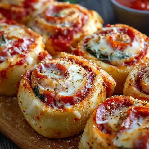 A plate of homemade pizza rolls.