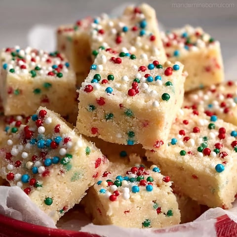 A plate of colorful cake with sprinkles.