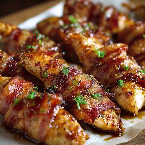 Bacon wrapped in brown sugar and brown sugar tenders.