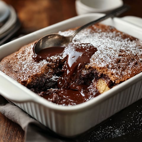 A dessert with chocolate drizzled over it.