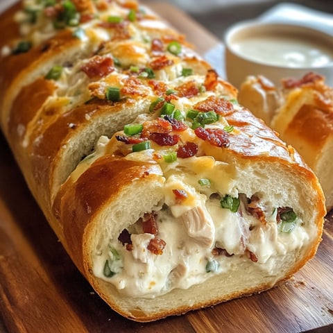A chicken bacon ranch stuffed bread.