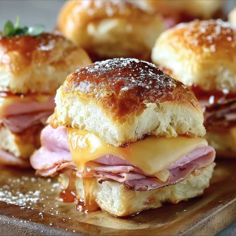 A plate of Monte Cristo Ham Sliders.