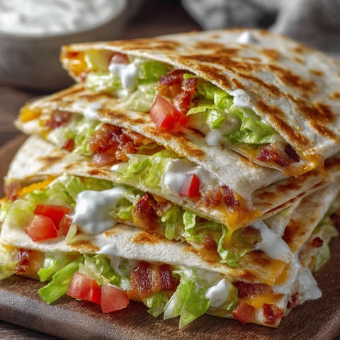 A cheesy bacon ranch quesadilla.