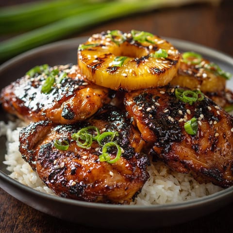 A plate of Hawaiian Huli Huli Chicken.