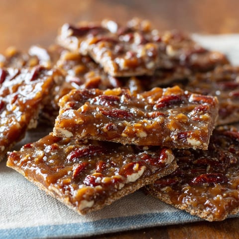 A plate of pecan pie bark.
