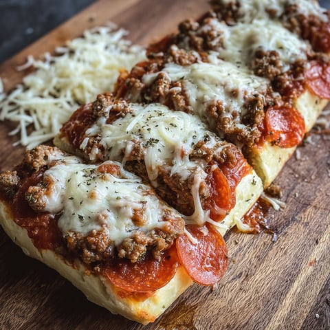 A slice of meat lovers pizza bread.