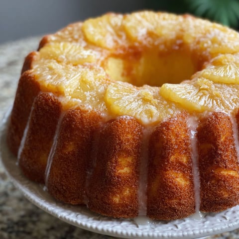 A slice of pineapple pound cake on a plate.