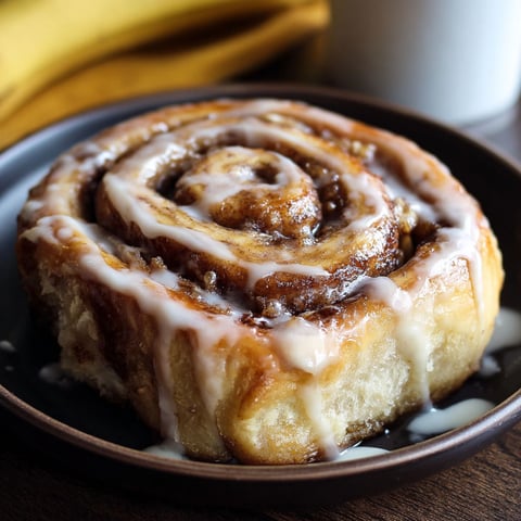 A plate of homemade banana cinnamon rolls.