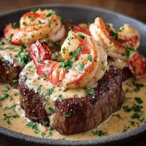 A plate of food with shrimp and lobster on top.