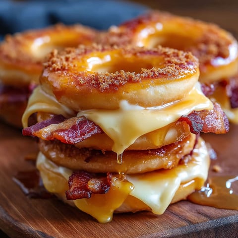 A stack of grilled cheese donuts.