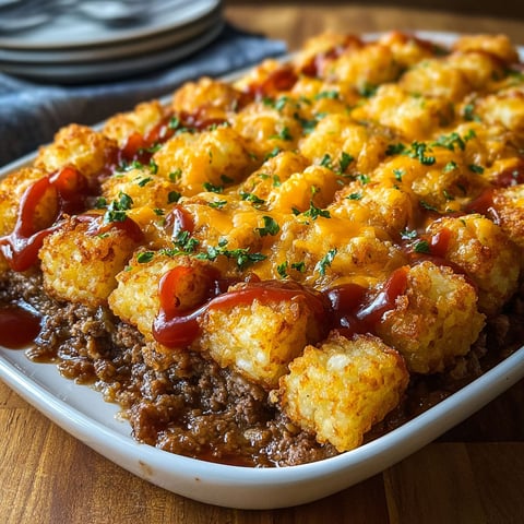 A plate of cheesy meatloaf tater tots.