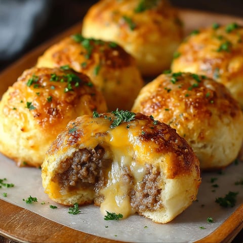 A plate of cheeseburger garlic bombs.