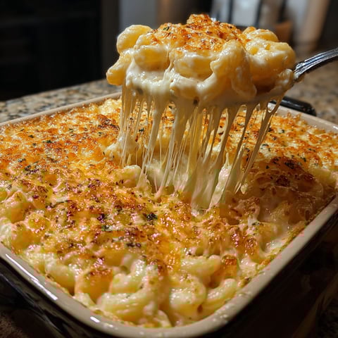 A close up of a bowl of macaroni and cheese.