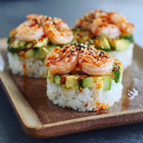 Spicy Shrimp Sushi Stacks.