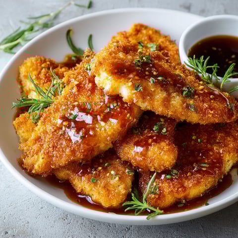 A bowl of double crunch honey garlic chicken.