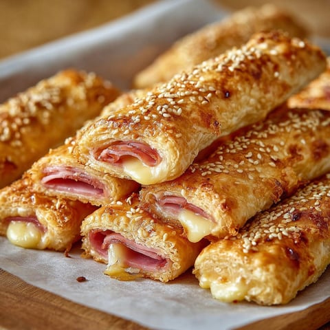 A plate of ham and cheese sticks.