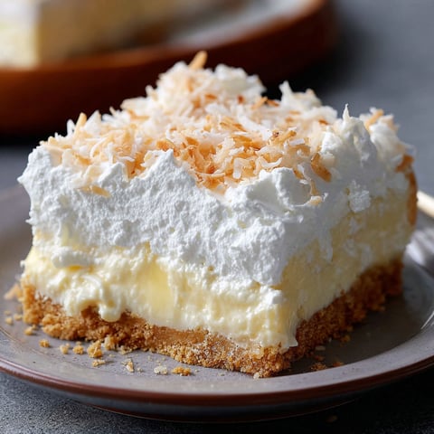 A slice of coconut cream lush delight.