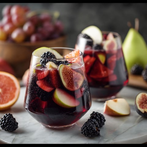 A glass of California Harvest Fall Sangria.