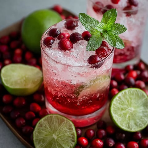 A glass of Vanilla Cranberry Crush Mocktail.