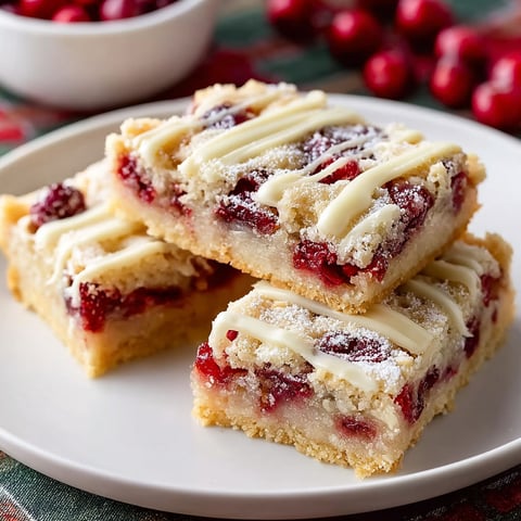A plate of Christmas cherry bars.