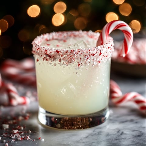 A glass of a Candy Cane Margarita.