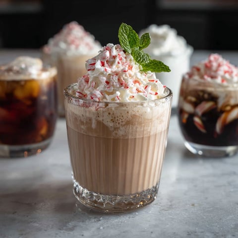 A glass of frozen peppermint baileys mudslide cocktail.