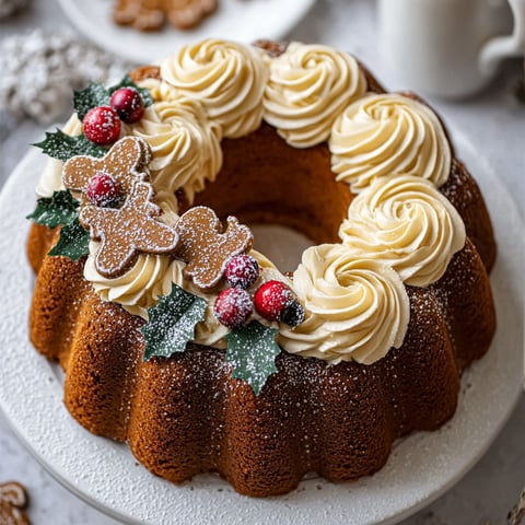 A Spiced Gingerbread Wreath Cake.