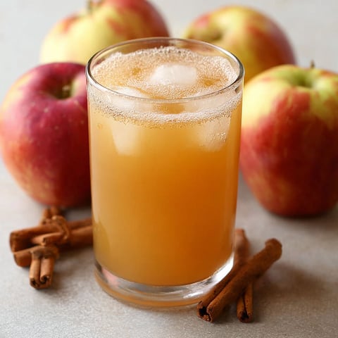 A glass of apple cider detox juice.