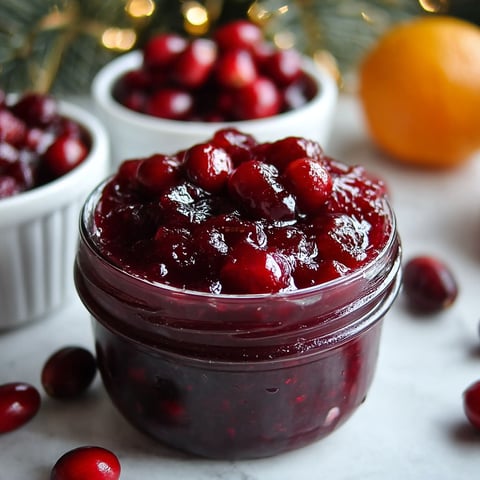 A jar of jam with a cranberry sauce.