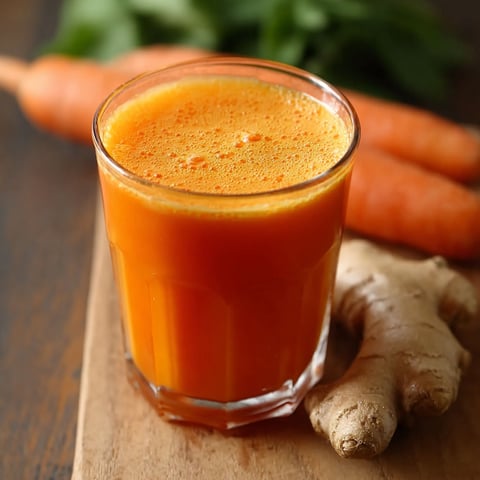 A glass of carrot ginger juice.