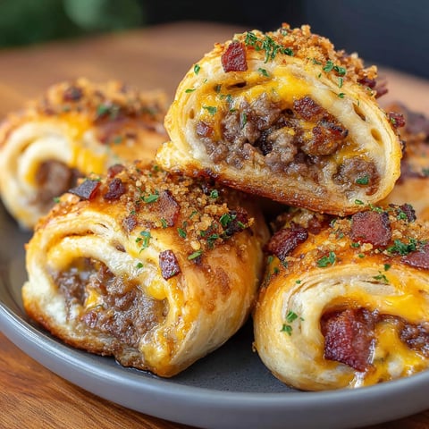 A plate of food with bacon and cheese.