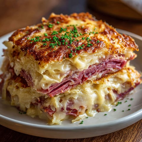 A stack of meat and cheese on a plate.