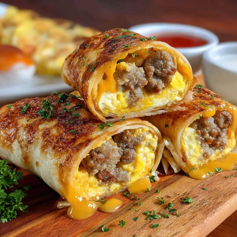 A breakfast burrito with sausage and cheese.