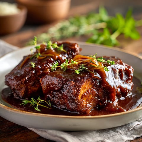 A plate of meat with onions and herbs.
