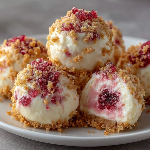A plate of strawberry cream puffs.