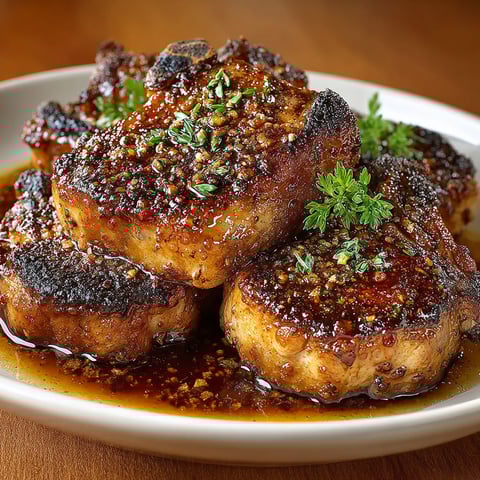 A plate of meat with a sauce on it.