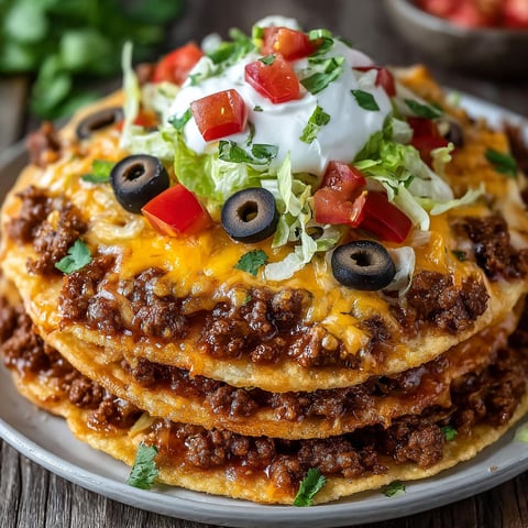 A stack of tacos with lettuce and tomatoes.