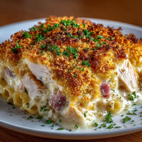 A plate of food with a creamy sauce.