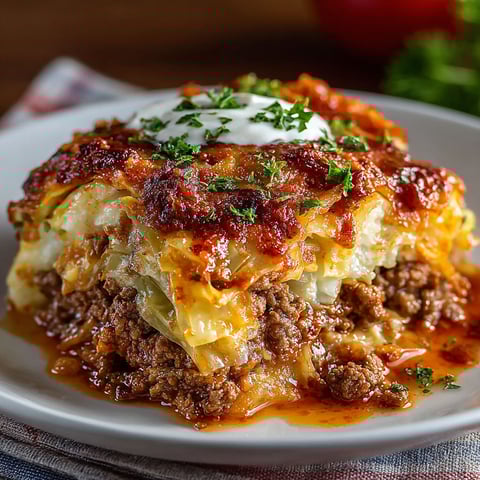 A plate of food with a white plate and a red sauce.
