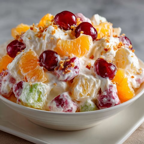 A bowl of fruit with oranges and cherries.
