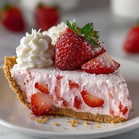 A slice of strawberry cheesecake on a plate.