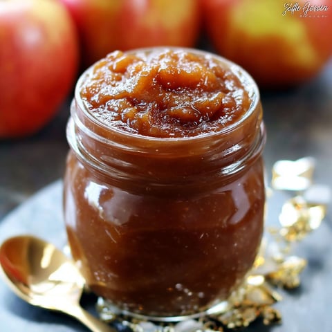 A jar of salted caramel apple butter.