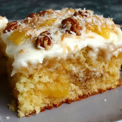 A slice of Hawaiian pineapple cake.
