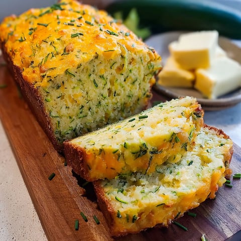 A loaf of bread with chives and zucchini.