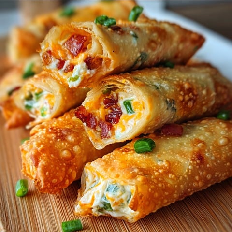 Bacon jalapeno popper egg rolls on a wooden table.