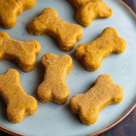 A plate of pumpkin dog treats.