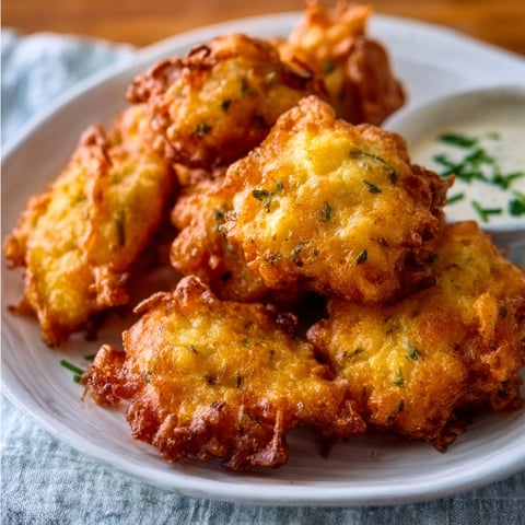 A plate of Amish onion fritters.